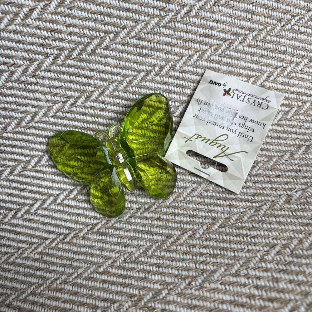 Ganz Crystal Expression Birthstone Color‎ Hanging Butterfly Acrylic Green August - Picture 3 of 3